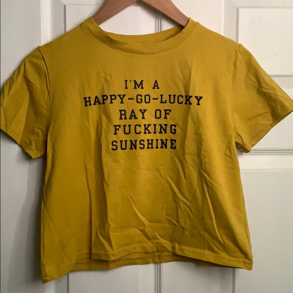 Cropped T-shirt with Saying
